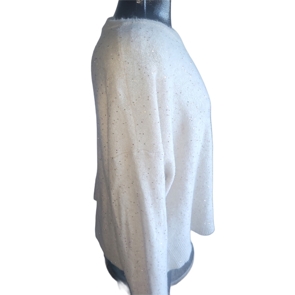 Reitmans Cream and Gold Sequin Detailed Sweater L - Picture 3 of 6